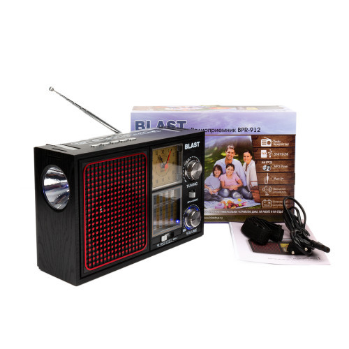 Радиоприемник BLAST BPR-912 FM, AM, SW1-SW7 / SD&TF&USB MP3 Player / AUX IN / Clock / Flashlight - фото 5 - id-p175291747