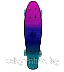 Скейтборд (пенни борд) размер 55см цветной металлик арт 3011L