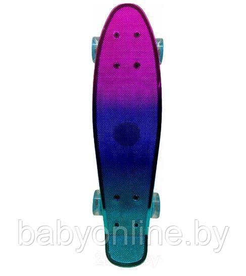 Скейтборд (пенни борд) размер 55см цветной металлик арт 3011L - фото 1 - id-p175332966
