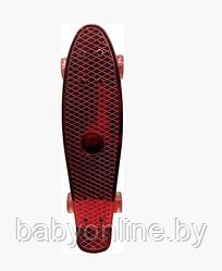 Скейтборд (пенни борд) размер 55см цвет красный арт 3011R