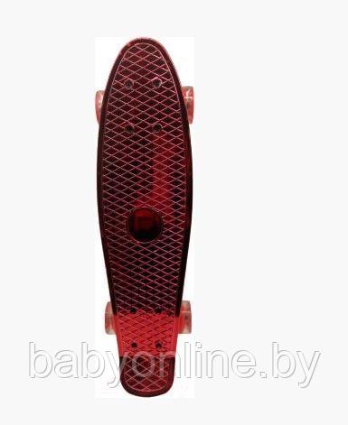Скейтборд (пенни борд) размер 55см цвет красный арт 3011R - фото 1 - id-p158543454