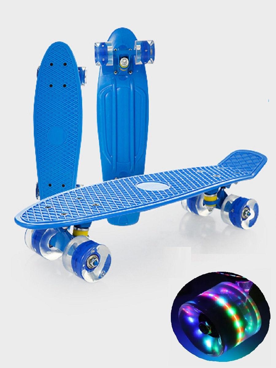 Скейтборд PENNY BOARD Пенниборд принт 22'' полиуретановые  светящиеся колеса