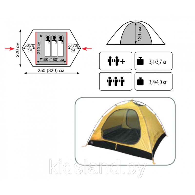 Палатка Универсальная Tramp Scout 3 (V2) - фото 2 - id-p175474887