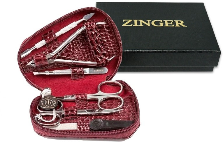 Маникюрный набор Zinger 7103 (6 предметов) БОРДОВЫЙ КРОКОДИЛ - фото 1 - id-p175475205