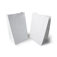 Бумажный пакет Белый с прямоугольным дном 120*80*330 мм