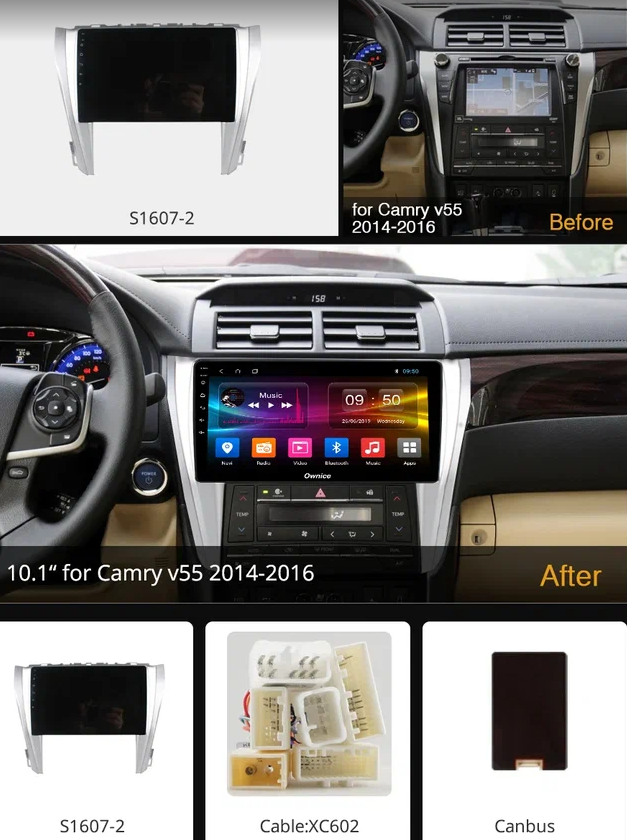 Штатная магнитола Carmedia для Toyota Camry V55 на Android 10 (6/128 +4g модем) - фото 4 - id-p175475327