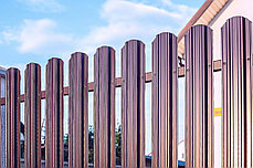 Забор из металлического штакетника (односторонний штакетник/односторонняя зашивка) высота 1,2м, фото 3