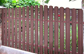 Забор из металлического штакетника (односторонний штакетник/односторонняя зашивка) высота 1,7м, фото 2