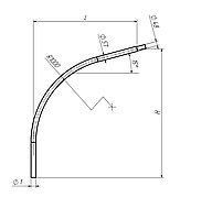 КРК2-1-1.0-1.5 - Кронштейн к консольным опорам однорожковый радиусный