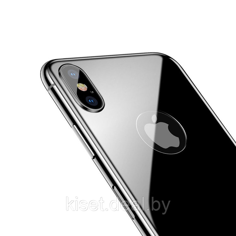 Защитное стекло Baseus SGAPIPHX-4D0G на заднюю крышку для Apple iPhone X черный - фото 2 - id-p175015924