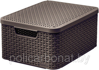 Корзинка c крышкой STYLE BOX M V2+LID DBR 210,тёмно-коричневый. - фото 1 - id-p107895934