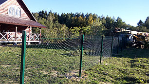 Забор под ключ из сетки рабица в ПВХ 1.8 м, фото 2
