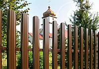 Забор из металлического штакетника (односторонний штакетник/односторонняя зашивка) высота 2 м