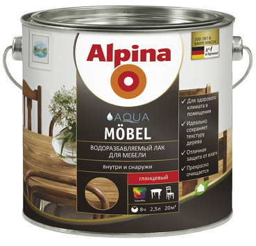 Alpina Aqua Möbel Водоразбавляемый лак для мебели - фото 1 - id-p61677498