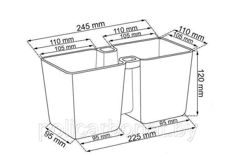 Горшок пластиковый Twins Cube, лайм - фото 7 - id-p107896261