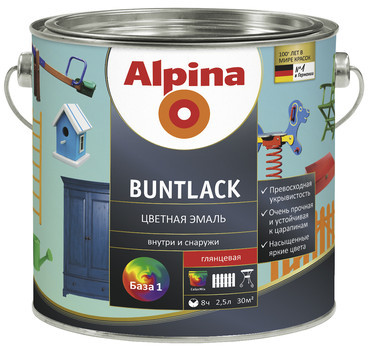 Alpina Aqua Buntlack.Водоразбавляемая колеруемая эмаль для дерева и металла - фото 5 - id-p61677923