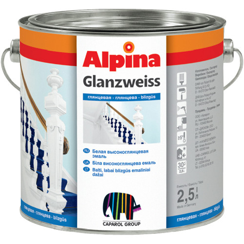 Эмаль. Alpina «Glanzweiss» Устойчива к моющим и дезинфекционным свойствам. - фото 1 - id-p61677930