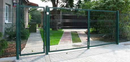 Ворота распашные с панелями из  3D  (еврозабор) с полимерным покрытием, фото 2