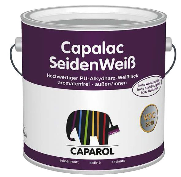 Caparol «Capalac SeidenWeiss» Сатиновая алкидная белая эмаль. Наружные и внутренние работы.