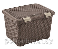 Ящик для хранения малый Rattan Style Trunk 43L, коричневый