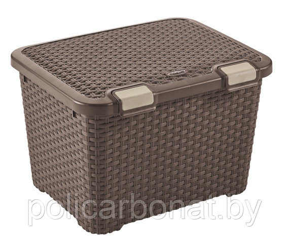 Ящик для хранения малый Rattan Style Trunk 43L, коричневый - фото 1 - id-p107896082
