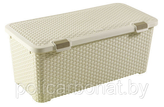 Ящик для хранения большой Rattan Style Trunk 72L, кремовый - фото 1 - id-p107895698