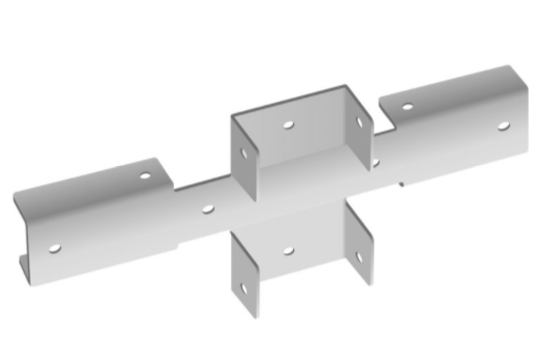 Кронштейн крестообразный оцинкованный под столбы 61*35 мм