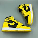 Кроссовки женские демисезонные Nike Jordan 1 черно-желтые, фото 5