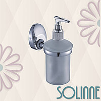 Дозатор для жидкого мыла стеклянный Solinne Modern 16191, хром, стекло-сатин