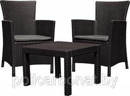 Набор мебели Rosario balcony set (два кресла, столик), коричневый