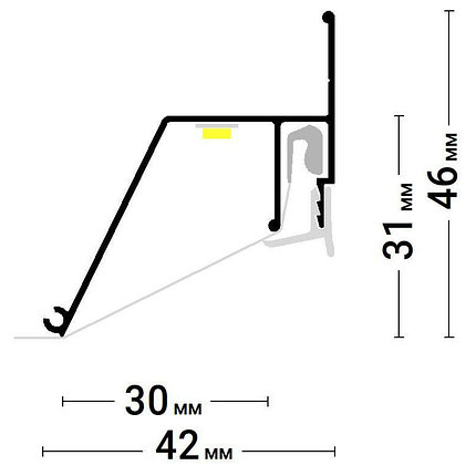 Профиль для скрытой подсветкой KONTUR 02, фото 2