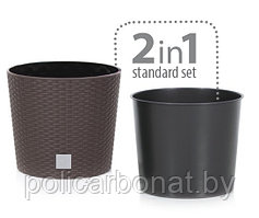 Горшок пластиковый Flower pot  RATO ROUND – UMBER