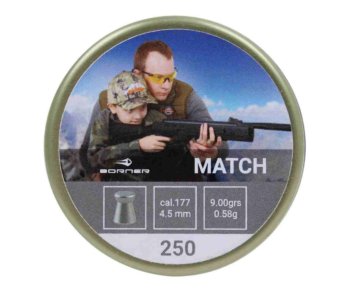 Пули "Borner" Match 0,58 гр. калибр 4,5 мм. (250 шт.)
