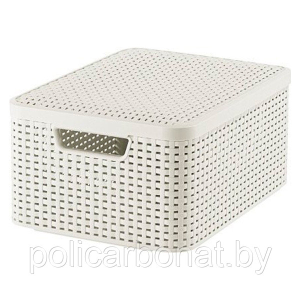 Корзинка M с крышкой STYLE BOX M V2 +LID, кремовый - фото 1 - id-p107895862