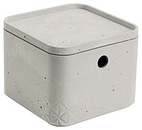 Коробка квадратная с крышкой XS Beton 3L, серый