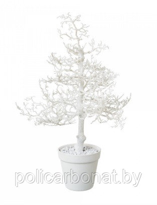 Дерево искусственное, заснеженное, в горшке, 44см, белый - фото 1 - id-p112808933