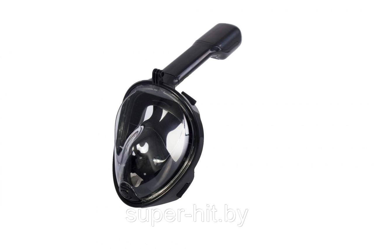 Маска для плавания и снорклинга с креплением для экшн-камеры L/XL (черный) - фото 1 - id-p170606657