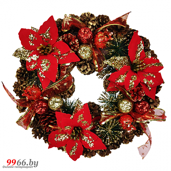 Венок новогодний декоративный Jewel Night BC-543 рождественский декор сувенир