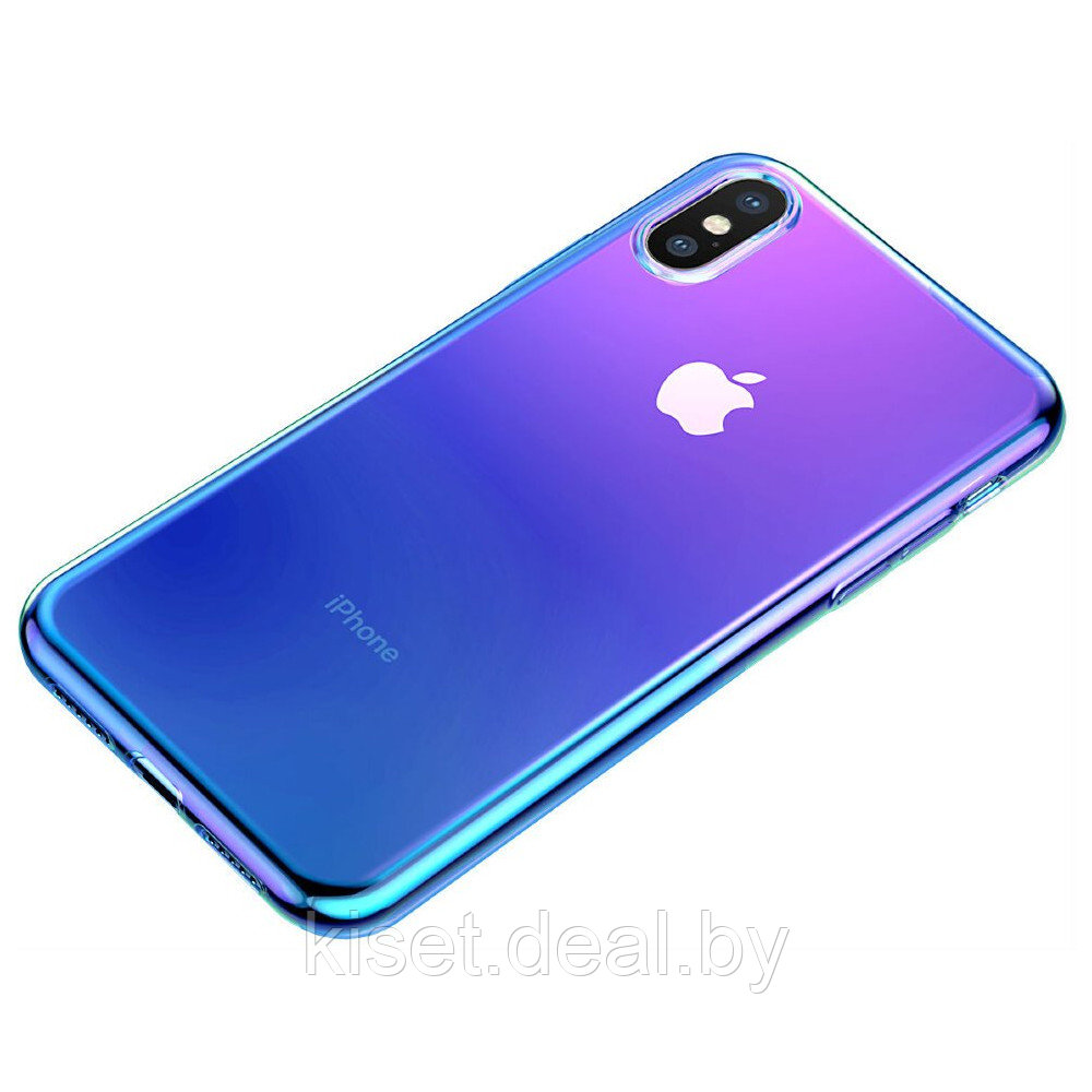 Чехол Baseus Glow WIAPIPH65-XG03 для iPhone XS Max синий - фото 1 - id-p175536746