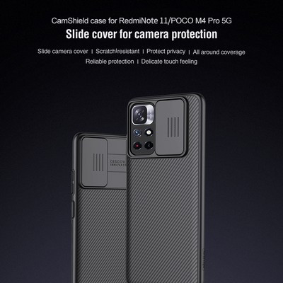 Чехол-накладка Nillkin CamShield Черная для Xiaomi Redmi Note 11 5G - фото 6 - id-p175490254