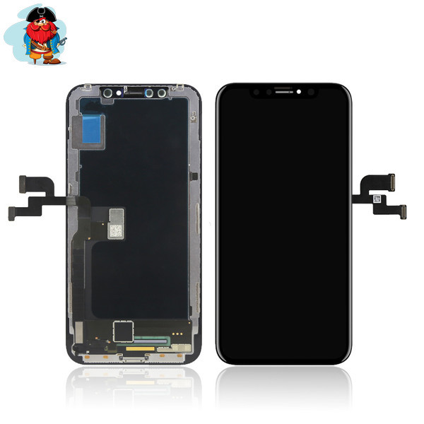 Экран для Apple iPhone X с тачскрином, цвет: черный (оригинальный, переклейка) - фото 1 - id-p96574717