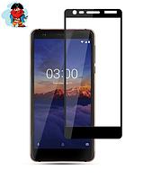 Защитное стекло для Nokia 3.1 2018 5D (полная проклейка) цвет: черный