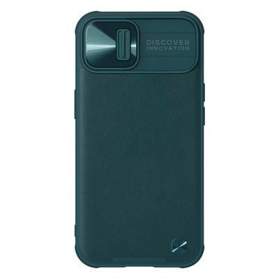 Силиконовая накладка Nillkin CamShield Leather Case Зеленая для Apple iPhone 13 - фото 1 - id-p175490265