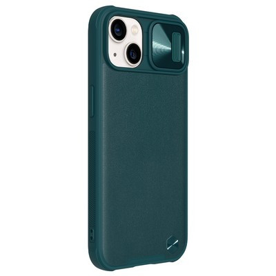 Силиконовая накладка Nillkin CamShield Leather Case Зеленая для Apple iPhone 13 - фото 3 - id-p175490265