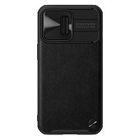 Силиконовая накладка Nillkin CamShield Leather Case Черная для Apple iPhone 13 Pro