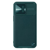 Силиконовая накладка Nillkin CamShield Leather Case Зеленая для Apple iPhone 13 Pro