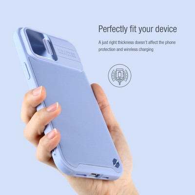 Силиконовая накладка Nillkin CamShield Leather Case Лавандовая для Apple iPhone 13 Pro - фото 5 - id-p175490269