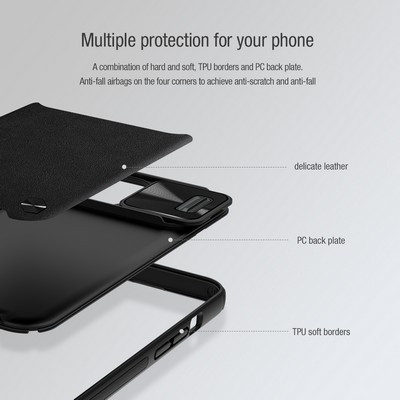 Силиконовая накладка Nillkin CamShield Leather Case Лавандовая для Apple iPhone 13 Pro - фото 6 - id-p175490269