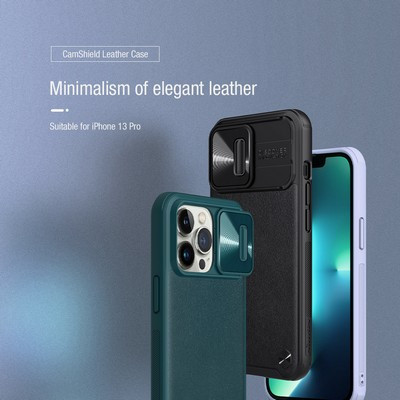 Силиконовая накладка Nillkin CamShield Leather Case Лавандовая для Apple iPhone 13 Pro - фото 8 - id-p175490269