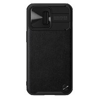 Силиконовая накладка Nillkin CamShield Leather Case Черная для Apple iPhone 13 Pro Max